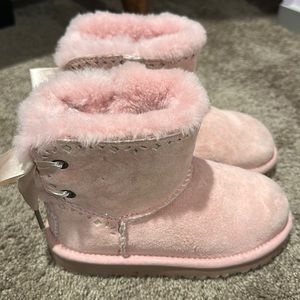 pink ugg boots with satin bow